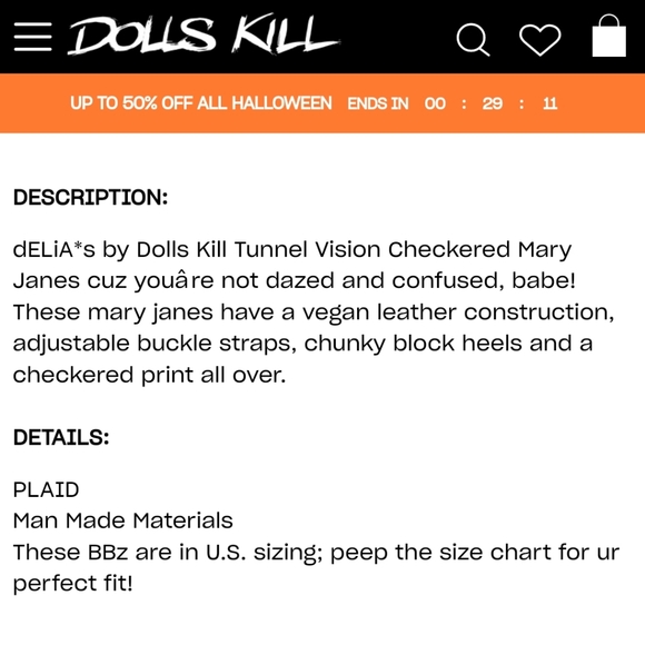 Delias Dolls Kill Tunnel Vision Checkered Mary Jane Heel 10 Black White - Picture 10 of 12